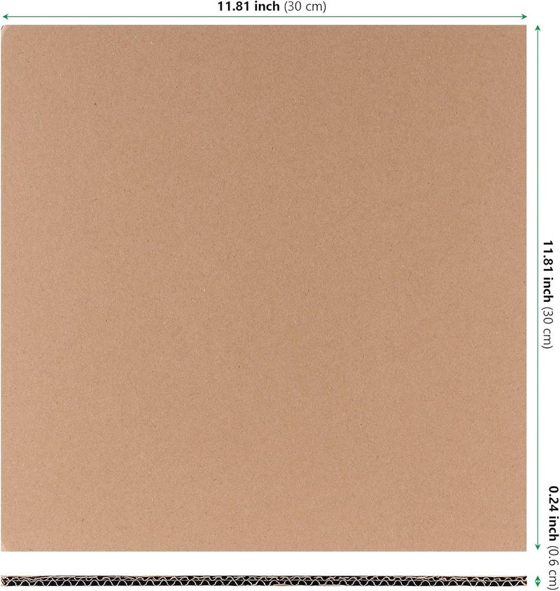 HAKZEON Corrugated Cardboard Sheets, 30PCS 12 x 12 x 1/4 Inch Corrugated Cardboard Filler Insert Sheet Pads, Extra Thick High Strength Cardboard Sheets for Packing, Mailing, DIY Crafts, Brown - Image 2